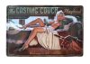 Vintage Dekor Fémtábla, dombornyomott, 'CASTING COUCH' felirat, retro hangulatú kialakítás, 30x20cm