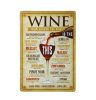 Vintage Dekor Fémtábla, dombornyomott, 'WINE' felirat, retro hangulatú kialakítás, 20x30cm