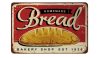 Vintage Dekor Fémtábla, dombornyomott 'Homemade Bread' felirat, retro hangulatú kialakítás, 30x20cm