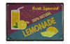 Vintage Dekor Fémtábla, dombornyomott, 'LEMONADE' felirat, retro hangulatú kialakítás, 30x20cm