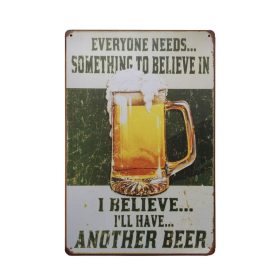   Vintage Dekor Fémtábla, dombornyomott 'I believe... I'll have... another BEER' felirat, retro hangulatú kialakítás, 20x30cm