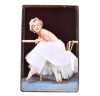 Vintage Dekor Fémtábla, Marilyn Monroe dombornyomott fényképe, retro hangulatú kialakítás, 20x30cm