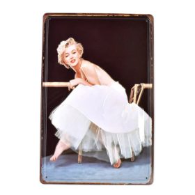   Vintage Dekor Fémtábla, Marilyn Monroe dombornyomott fényképe, retro hangulatú kialakítás, 20x30cm
