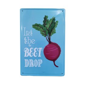   Vintage Dekor Fémtábla, dombornyomott 'Let the best drop' felirat, retro hangulatú kialakítás, 20x30cm