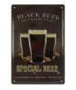 Vintage Dekor Fémtábla, dombornyomott 'BLACK BEER' felirat, retro hangulatú kialakítás, 20x30cm