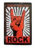 Vintage Dekor Fémtábla, dombornyomott 'Rock' felirat, retro hangulatú kialakítás, 20x30cm