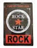 Vintage Dekor Fémtábla, dombornyomott 'Rock Star' felirat, retro hangulatú kialakítás, 20x30cm