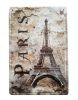 Vintage Dekor Fémtábla, Eiffel-torony dombornyomott fényképe, 'Paris' felirat, retro hangulatú kialakítás, 20x30cm