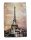 Vintage Dekor Fémtábla, Eiffel-torony dombornyomott fényképe, retro hangulatú kialakítás, 20x30cm