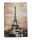 Vintage Dekor Fémtábla, Eiffel-torony dombornyomott fényképe, retro hangulatú kialakítás, 20x30cm