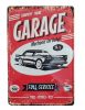 Vintage Dekor Fémtábla, dombornyomott 'Garage, Full Service 24/7' felirat, retro hangulatú kialakítás, 20x30cm