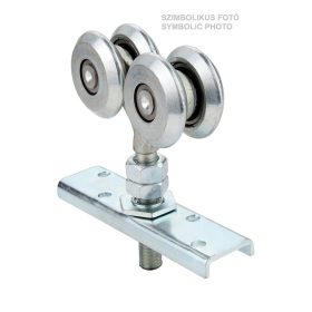   Függő ajtó görgőtest, 4db Ø38mm-es görgővel, felcsavarható, M12-es külső menettel