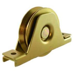   Tolókapu görgőtest, V-profilú süllyesztett görgős, Ø58mm, szimpla csapágyas, réz bevonat