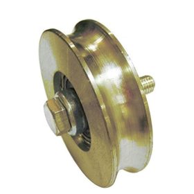   Tolókapu görgőtest, U-profilú, Ø58mm-es szimpla csapágyas görgővel, M10-es menettel, réz bevonat