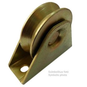   Tolókapu görgőtest, V-profilú, Ø88mm-es szimpla csapágyas görgővel, réz bevonat