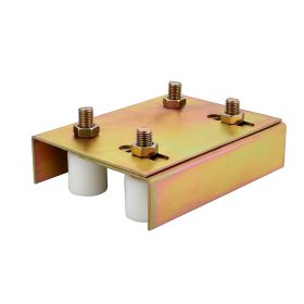   Állítható kapuvezető görgőtest, 4db Ø30mm-es görgővel, 220x55mm konzol méret, réz bevonat