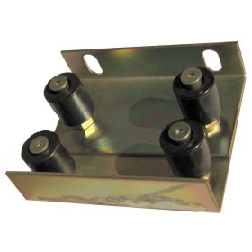   Állítható kapuvezető görgőtest, 4db Ø40mm-es görgővel, 200x55mm konzol méret, réz bevonat