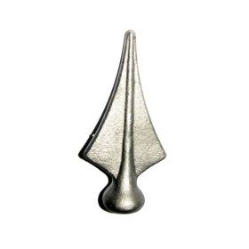   Gépi Megmunkálású Préselt Csúszdísz, Ø18-20mm köracél kerítésre, 110mm magas, ezüstös