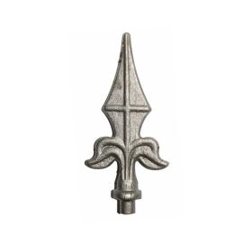   Gépi Megmunkálású Préselt Csúszdísz, Ø10-14mm köracél kerítésre, 125-130mm magas