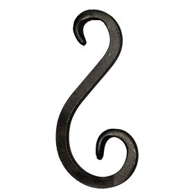   Gépi megmunkálású S-elem, kovácsoltvas alkatrész/kerítés-/ablakrácselem, 18cm (12x12mm)