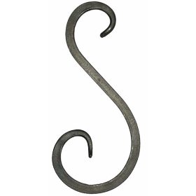   Gépi megmunkálású S-elem, kovácsoltvas alkatrész/kerítés-/ablakrácselem, 26cm (12x12mm)