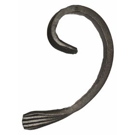   Gépi megmunkálású C-elem, kovácsoltvas alkatrész/kerítés-/ablakrácselem, 10.5cm (12x6mm)