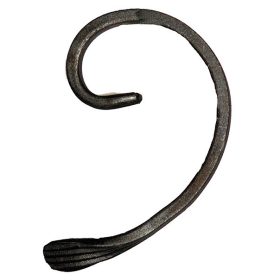   Gépi megmunkálású C-elem, kovácsoltvas alkatrész/kerítés-/ablakrácselem, 12cm (12x6mm)