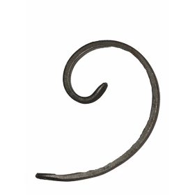   Gépi megmunkálású C-elem, kovácsoltvas alkatrész/kerítés-/ablakrácselem, 15cm (12x6mm)