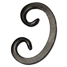    Gépi megmunkálású C-elem, kovácsoltvas alkatrész/kerítés-/ablakrácselem, 13cm (12x12mm)