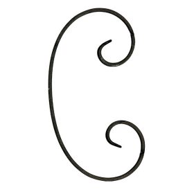   Gépi megmunkálású C-elem, kovácsoltvas alkatrész/kerítés-/ablakrácselem, 27cm (12x6mm)