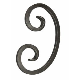    Gépi megmunkálású C-elem, kovácsoltvas alkatrész/kerítés-/ablakrácselem, 22cm (12x12mm)