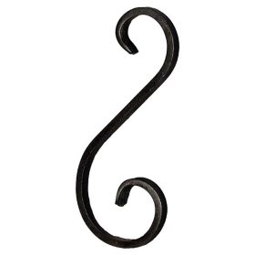   Gépi megmunkálású S-elem, kovácsoltvas alkatrész/kerítés-/ablakrácselem, 19.5cm (12x6mm)