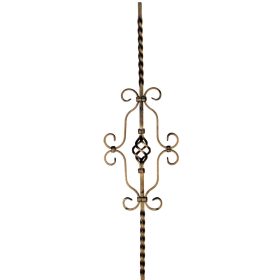   Díszes kovácsoltvas pálca, barokk, 900mm magas korlátelem