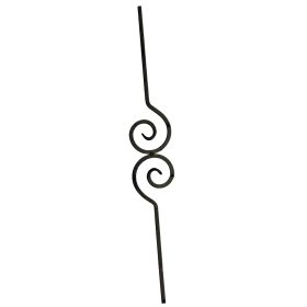   Díszes kovácsoltvas pálca, barokk, 900mm magas korlátelem (12x12mm)