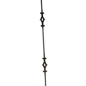   Díszes kovácsoltvas pálca, nagyméretű, 1m magas korlátelem (12x12mm)