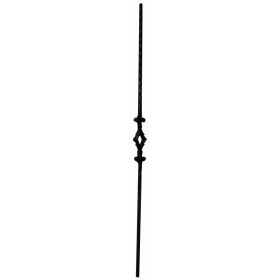   Díszes kovácsoltvas pálca, nagyméretű, 1m magas korlátelem (12x12mm)