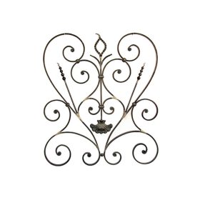   Kovácsoltvas Díszítőelem, barokk kerítés-/ablakrácsdísz, nagyméretű, 760x660mm