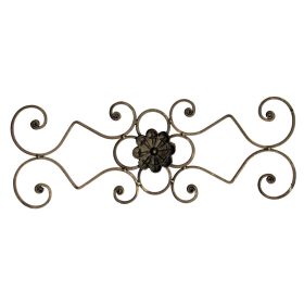   Kovácsoltvas Középdísz, barokk kerítés-/ablakrácsdísz, díszítőelem, 590x220mm