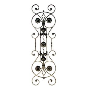   Kovácsoltvas Díszítőelem, klasszicista kerítés-/ablakrácsdísz, nagyméretű díszítőelem, 900x270mm