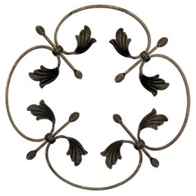   Kovácsoltvas Középdísz, klasszicista kerítés-/ablakrácsdísz, 400x400mm