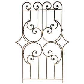   Kovácsoltvas Díszítőelem, barokk kerítés-/ablakrácsdísz, nagyméretű, 1000x680mm