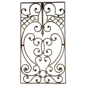   Kovácsoltvas Díszítőelem, barokk kerítés-/ablakrácsdísz, nagyméretű, 900x500mm