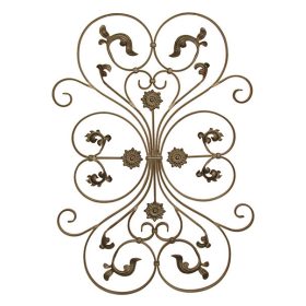   Kovácsoltvas Középdísz, klasszicista kerítés-/ablakrácsdísz, nagyméretű díszítőelem, 1140x800mm