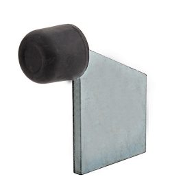   Oldalsó Gumis Ütköző, 110mm magas, talp nélkül, 8mm vastag horganyzott acél