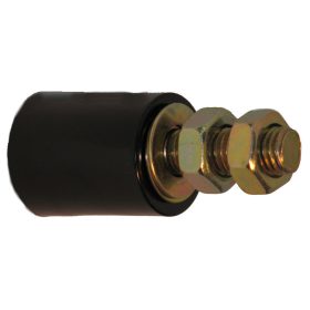   Oldalsó Vezető Görgő, Ø30x40mm-es fekete görgővel, 76mm hosszú, M12-es, réz bevonatú menettel