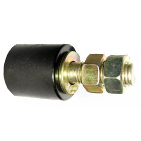   Oldalsó Vezető Görgő, Ø40x44mm-es fekete görgővel, 90mm hosszú, M16-os, réz bevonatú menettel