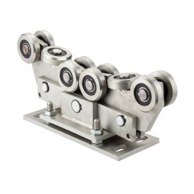   Úszókapu Görgősor Alaplappal, állítható alaplapi rögzítés, 10db görgő, 80x80mm kapusínhez