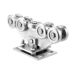   Úszókapu Görgősor Alaplappal, állítható alaplapi rögzítés, 9db görgő, 80x80mm kapusínhez