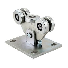   Úszókapu Görgősor Alaplappal, alaplapi rögzítés, 5db görgő (Ø60mm átm.)