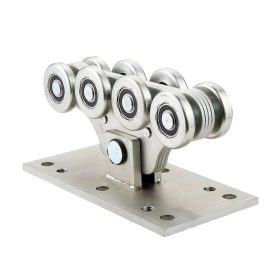   Úszókapu Görgősor Alaplappal, alaplapi rögzítés több helyen, 8db görgő (Ø68mm átm.)